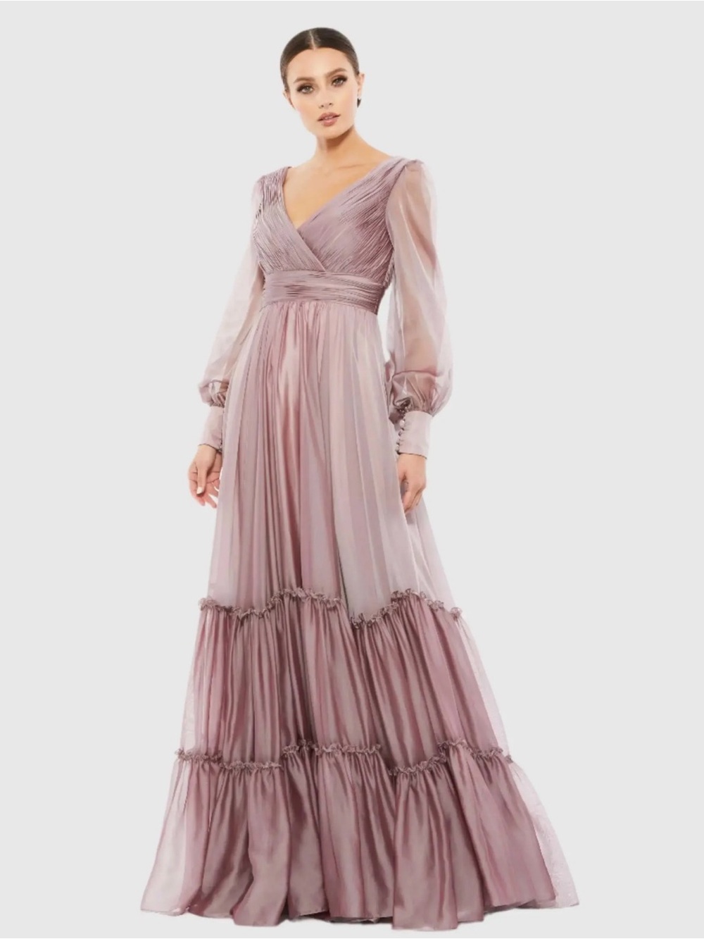 Mauve Gauze Mac Duggal Gown